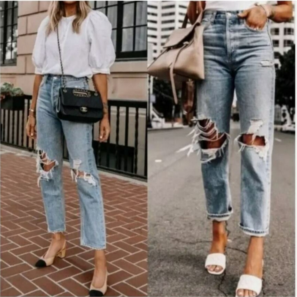 Agolde 90s Mid Rise Loose Fit Jeans In Isolate - Picture 15 of 15